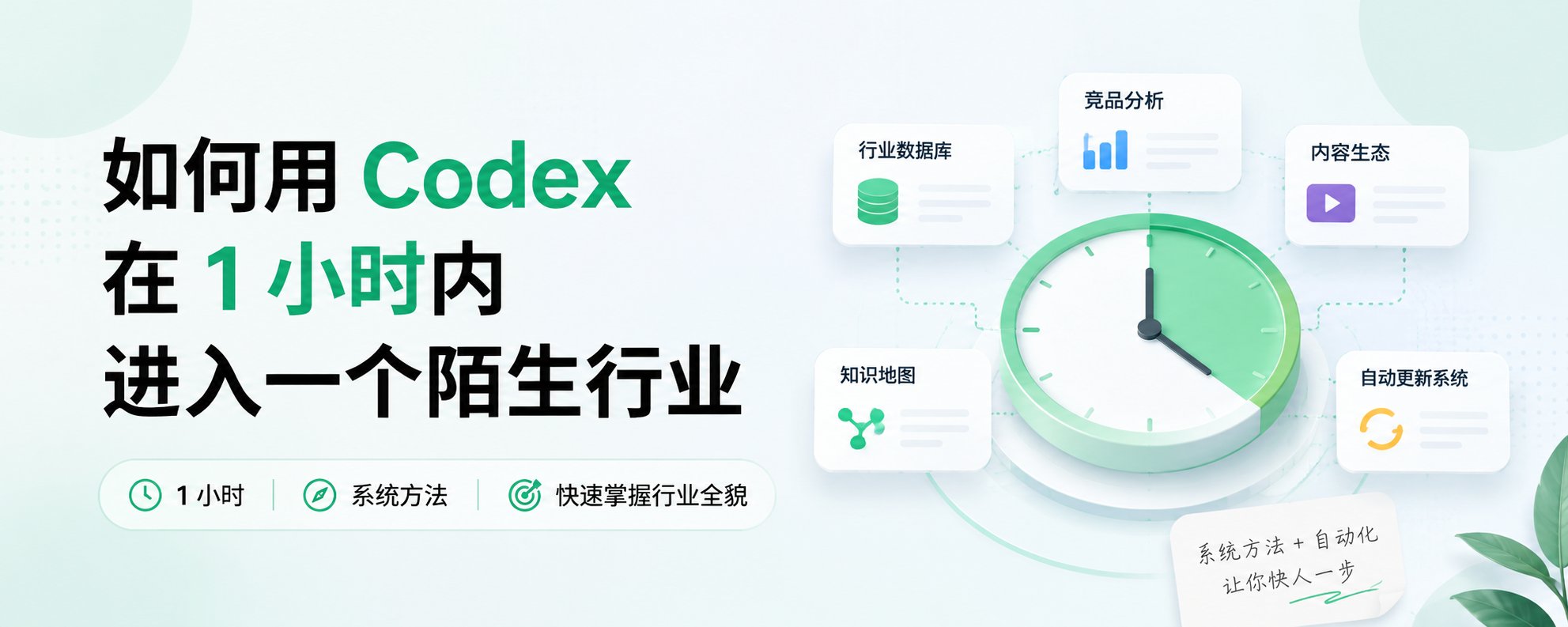 如何使用 Codex 在 1 小時內進入新產業（完整版）