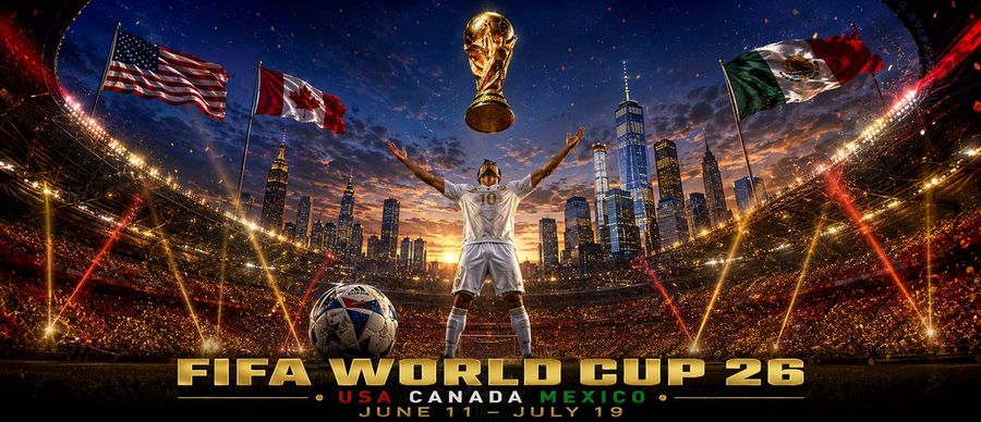 Póster cinematográfico del estadio para la World Cup 26