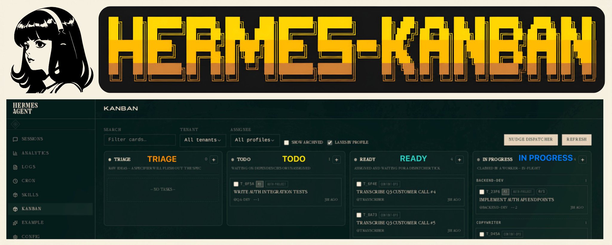 Hermes Kanban：您的 AI Agents 任務控制中心