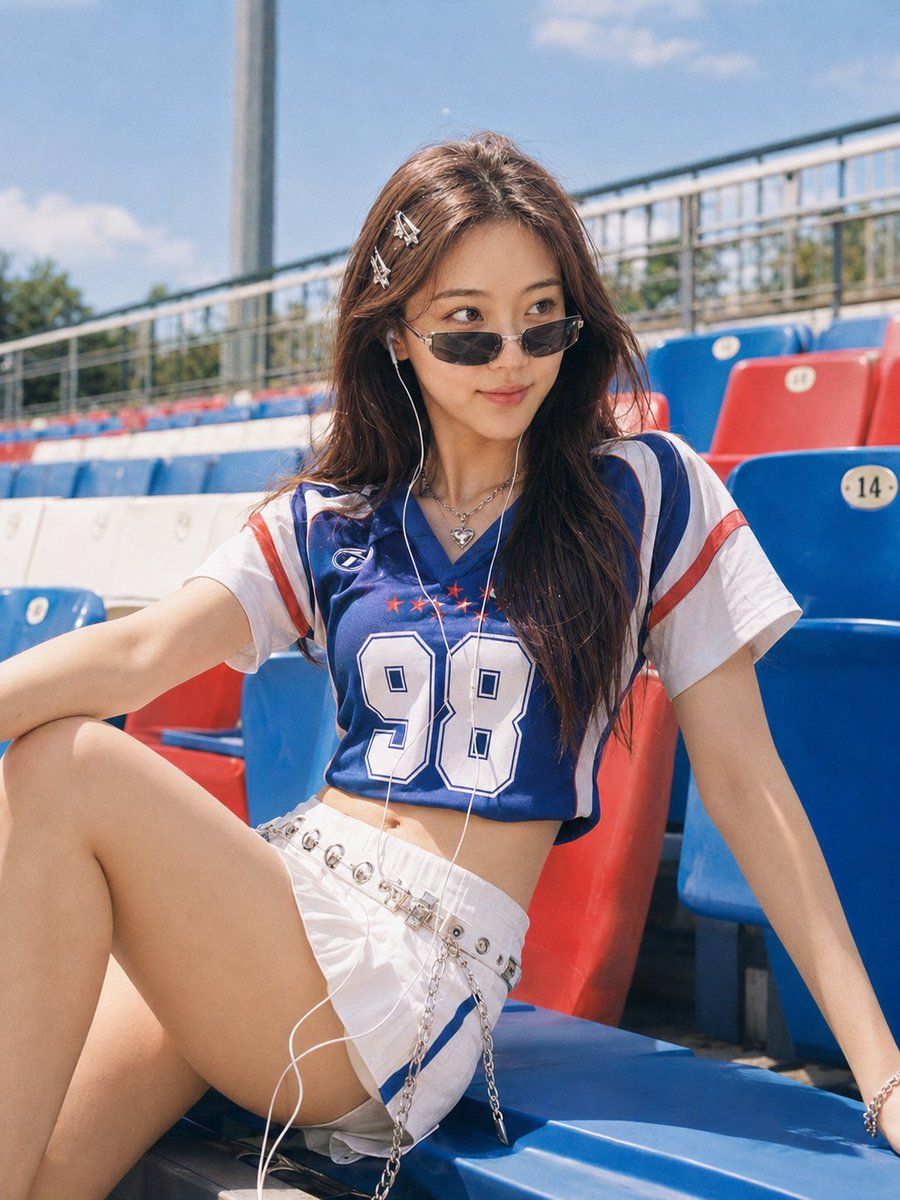 Sommer-WM Y2K K-Pop-Style Porträts
