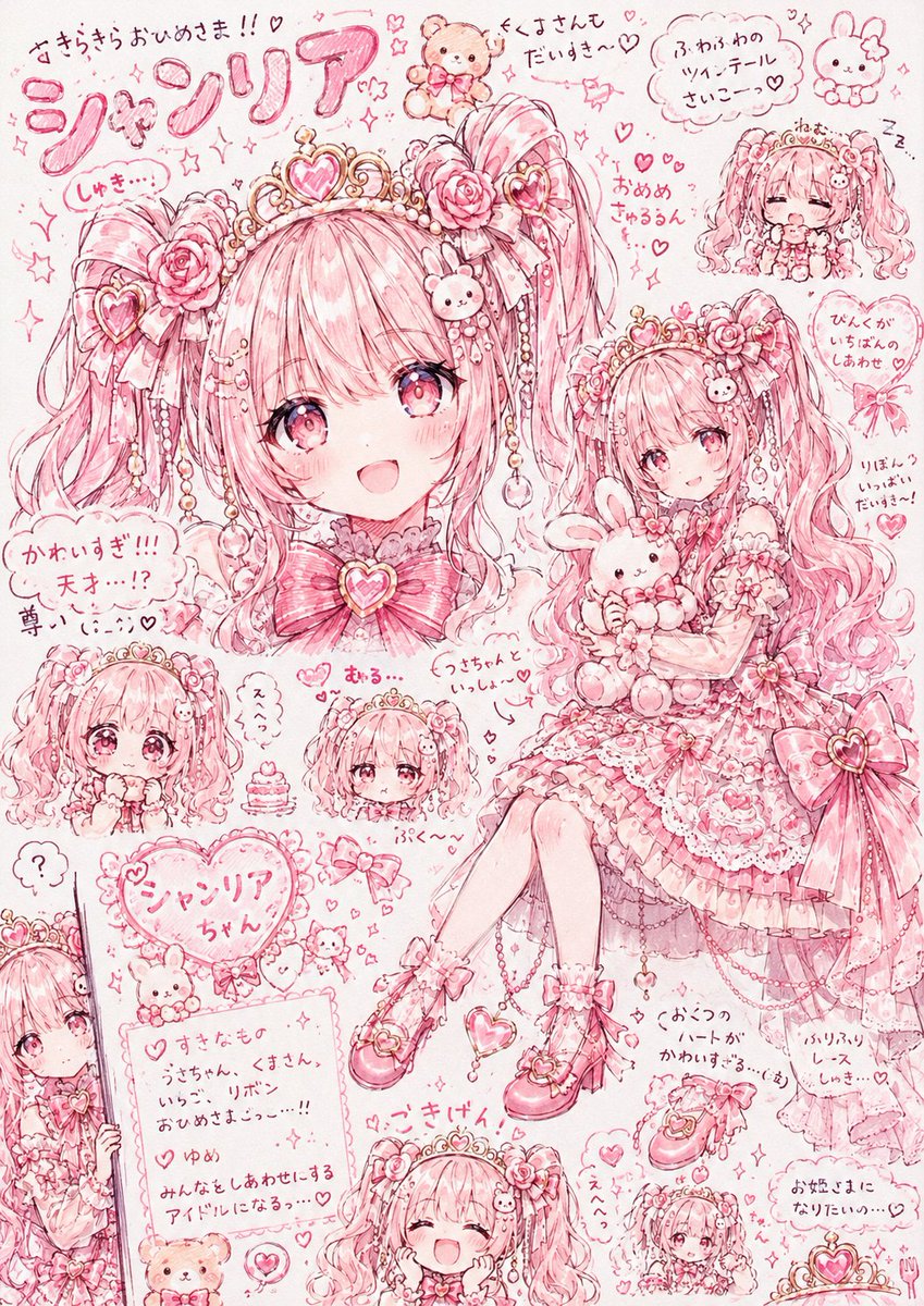 Colagem de Personagem Idol Princesa Rosa