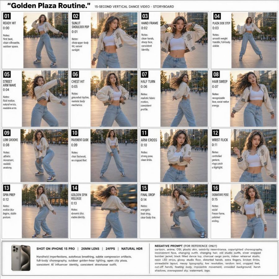 Storyboard de Dança na Golden Plaza