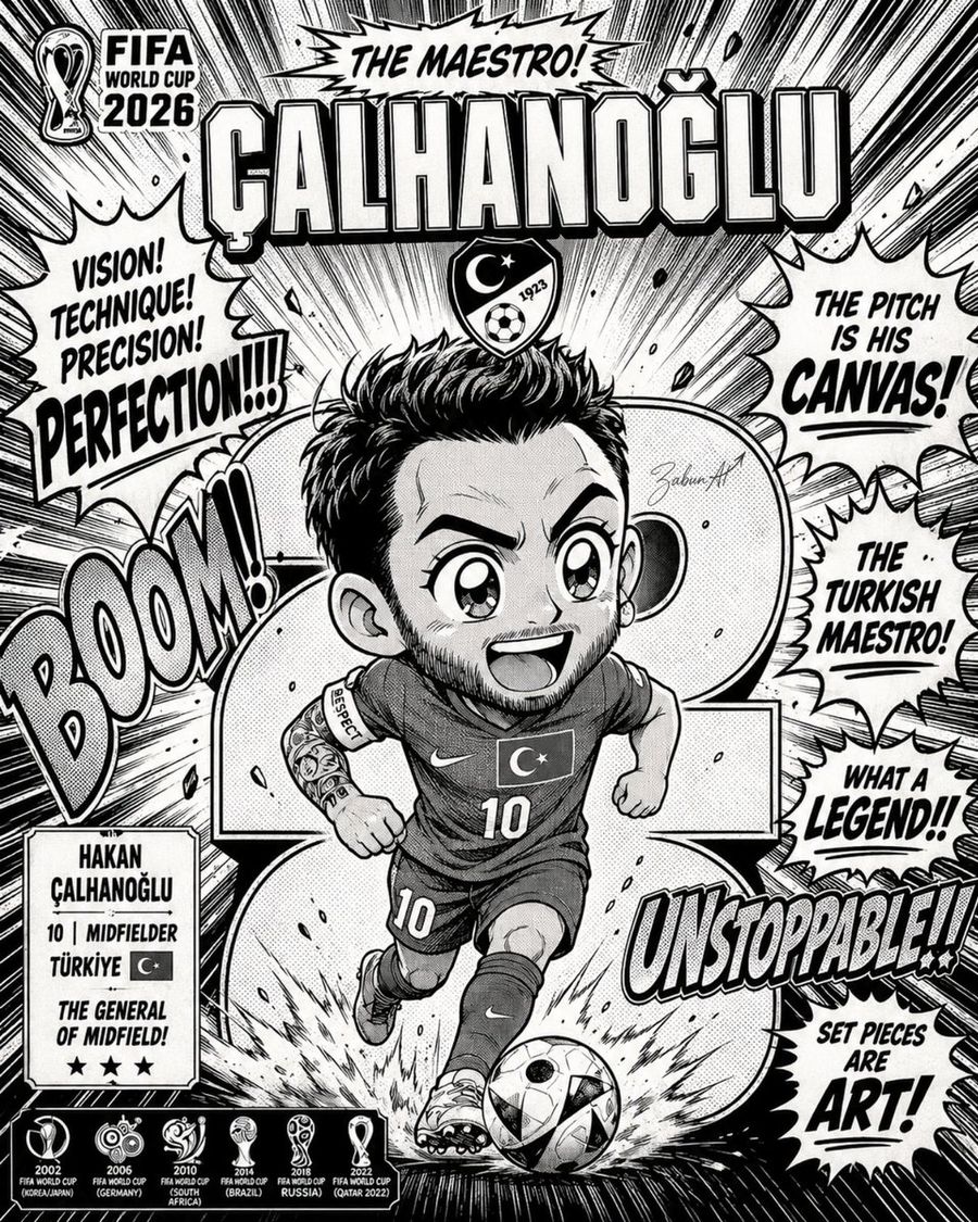 WM-Manga-Fußballposter