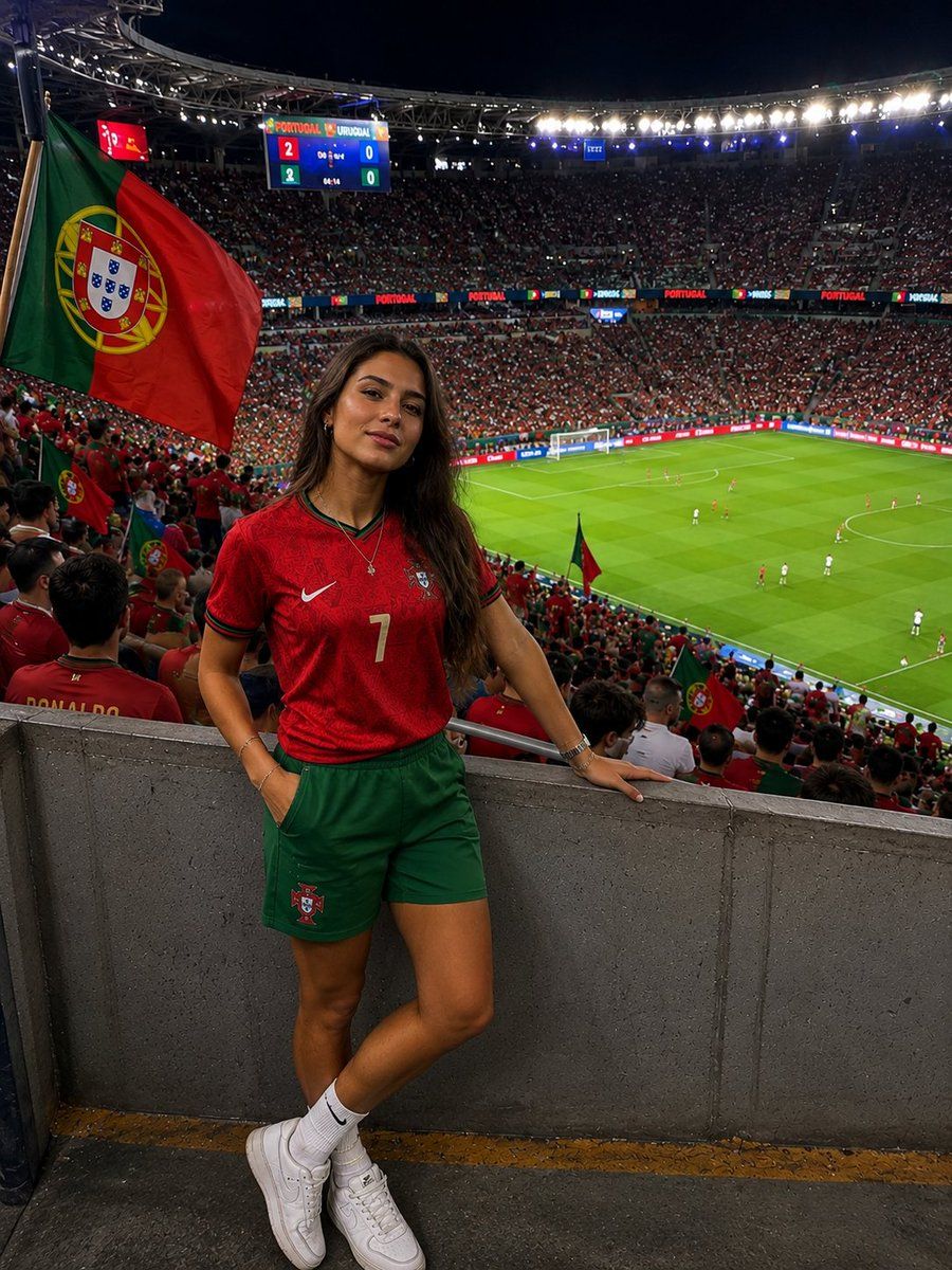Retrato de torcedor de futebol de Portugal no estádio