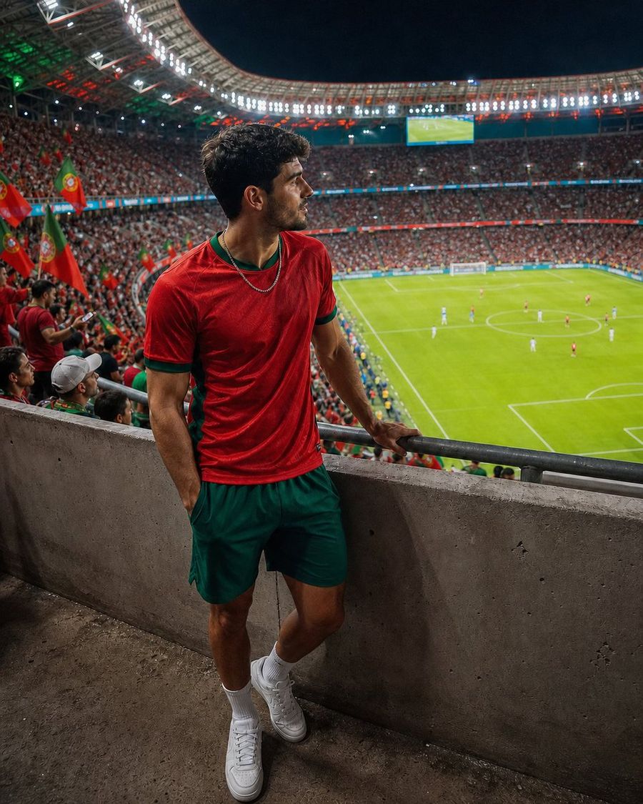 Prompt Profissional para Fotografia de Torcedor em Estádio