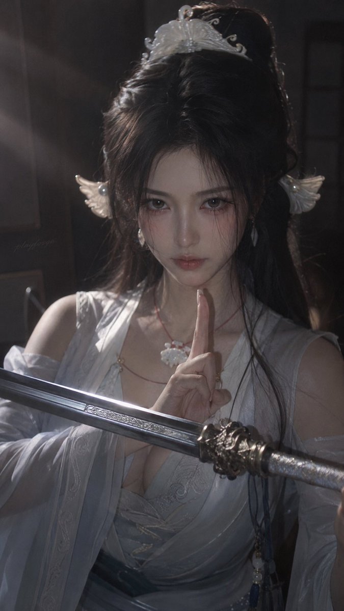 映画のような仙侠の女剣士のポートレート