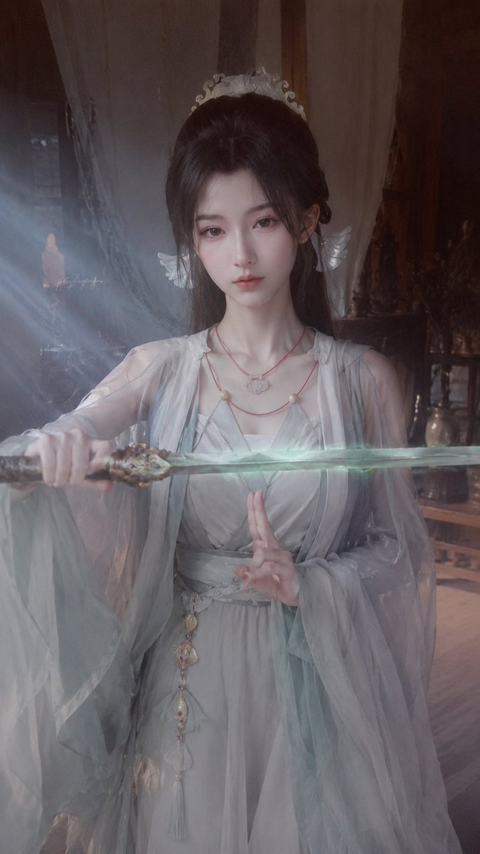 映画のような仙侠の女剣士のポートレート