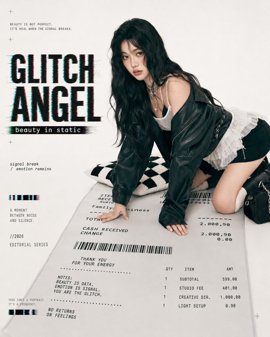 Póster de estudio Glitch Angel