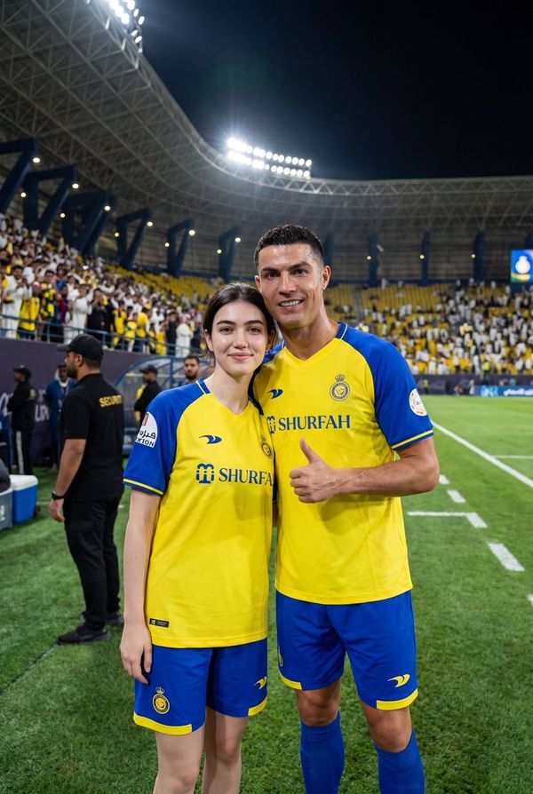 Cristiano Ronaldo pitch-side stadium selfie prompt preview