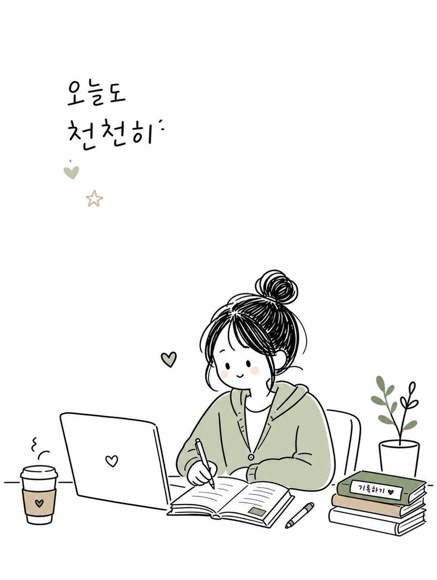 Illustrazione editoriale in stile doodle coreano
