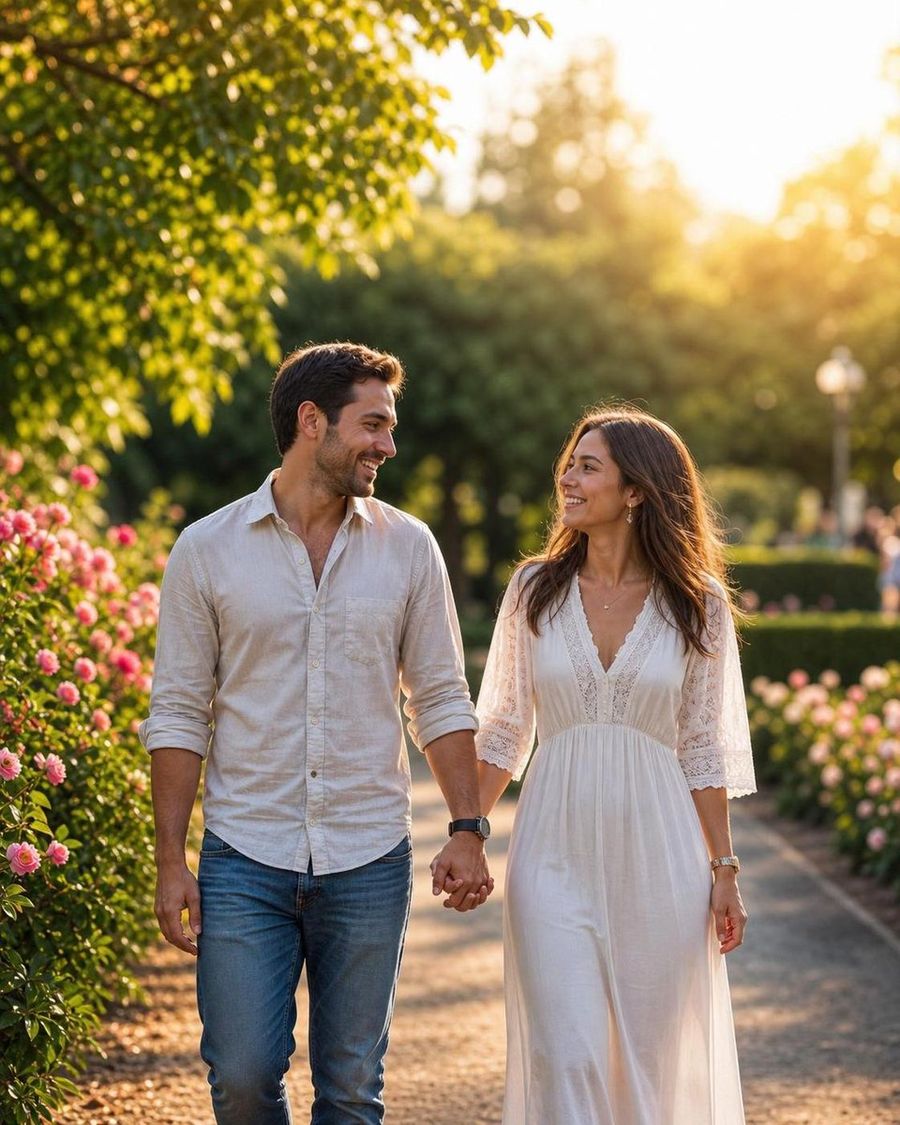 Romantik Çift Park Fotoğrafçılığı
