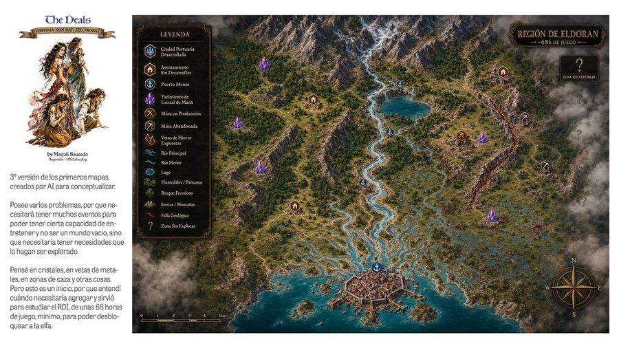 Hoja de mapa de región para RPG de fantasía