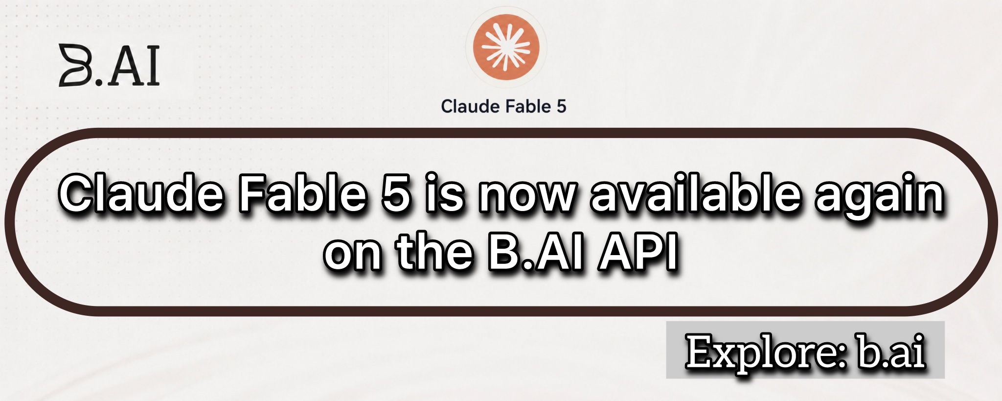 Claude Fable 5 現已重新在 B.AI API 上架