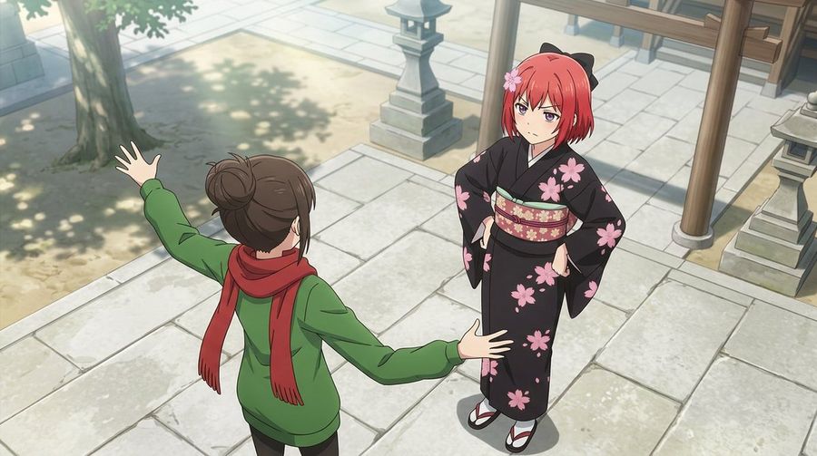 Anime Tapınağı Avlusunda Sohbet