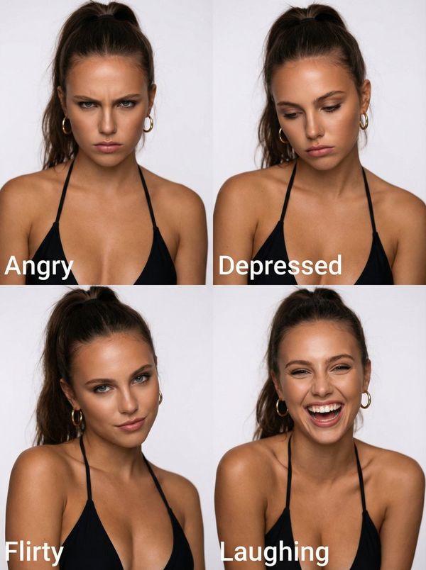 Four mood portrait collage prompt preview