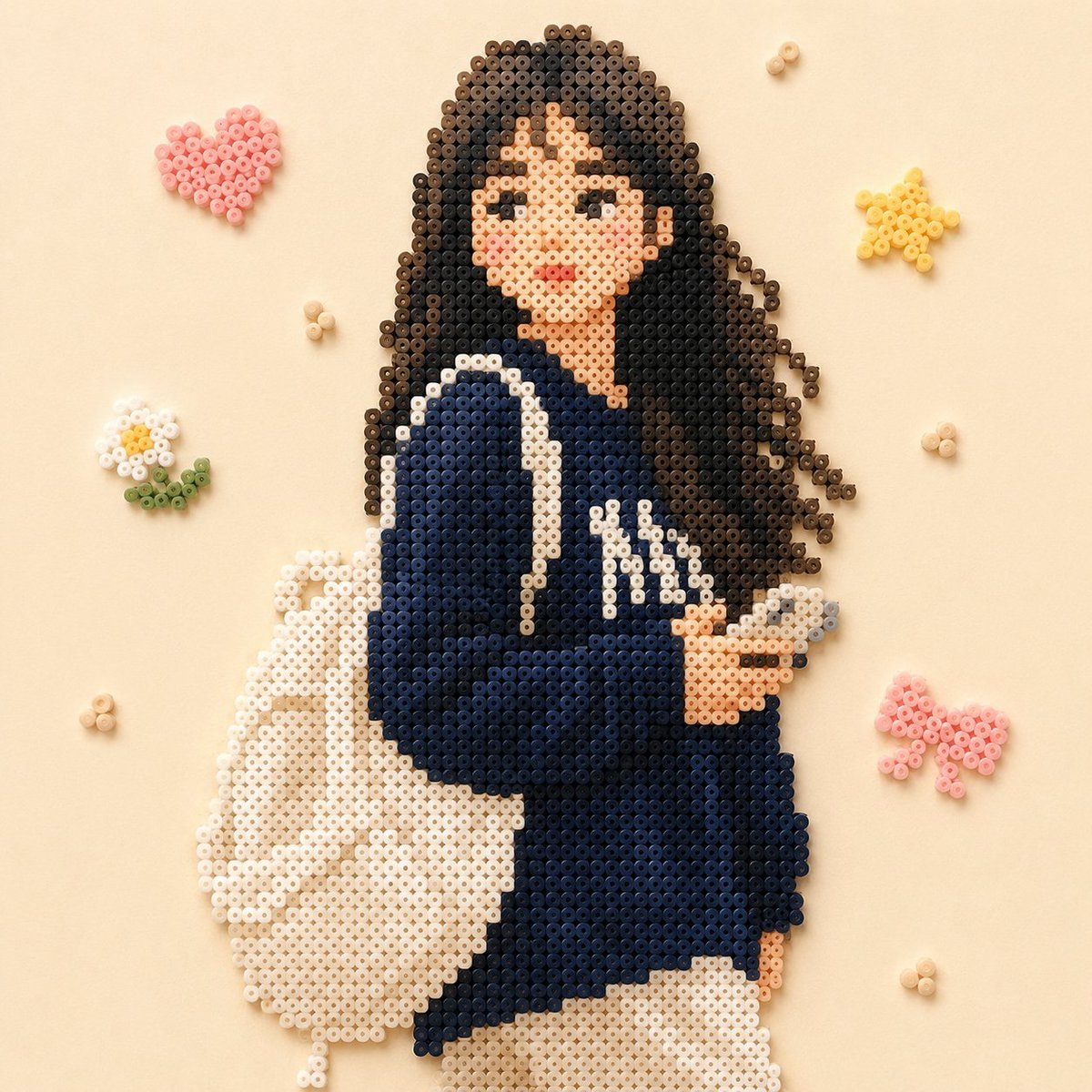 Retrato al estilo de cuentas Perler