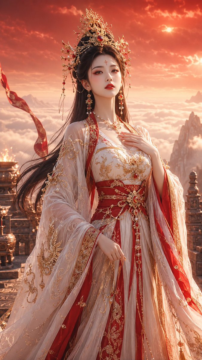 中国古代の女神のポートレート