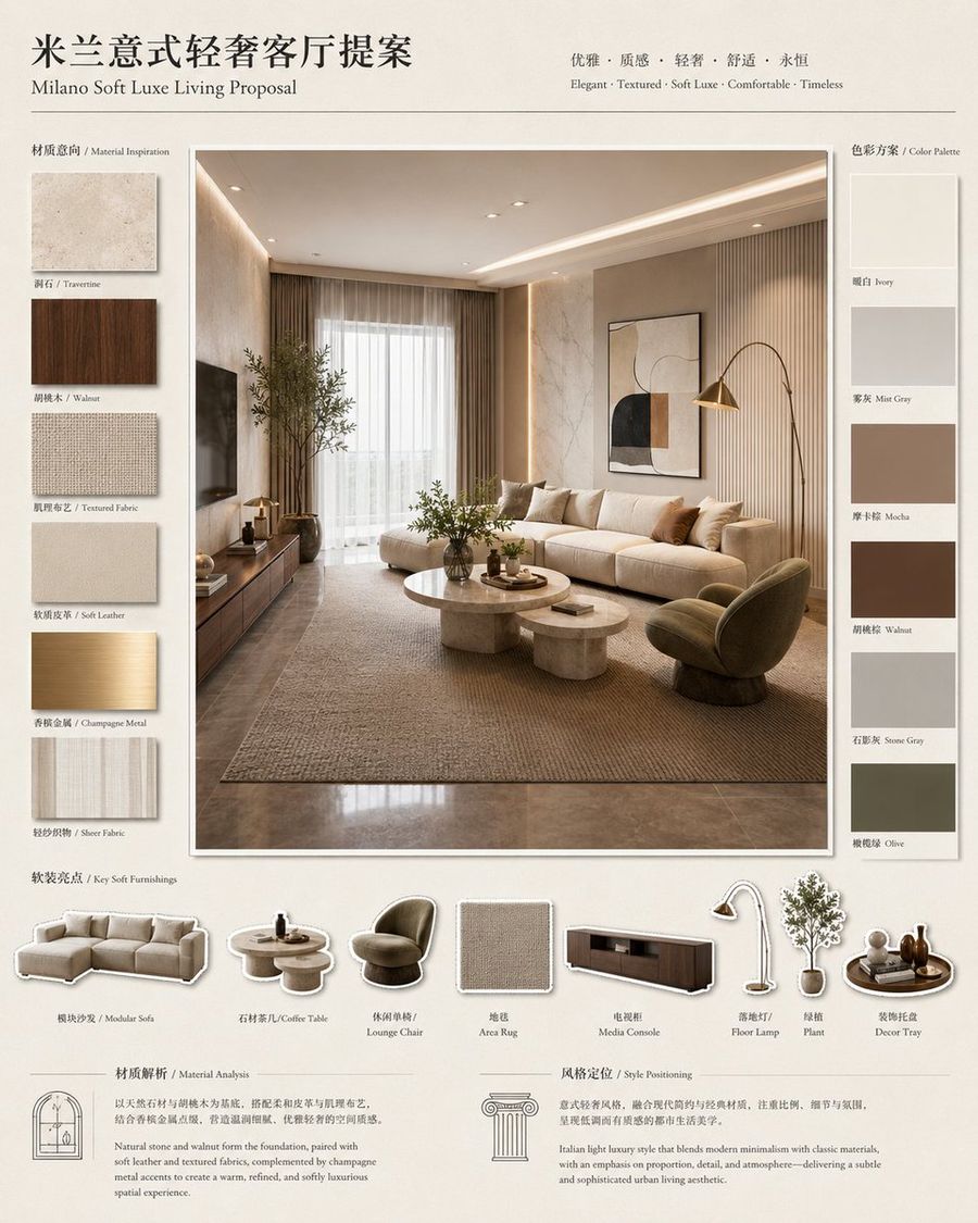 Painel de Design Milano Soft Luxe Living