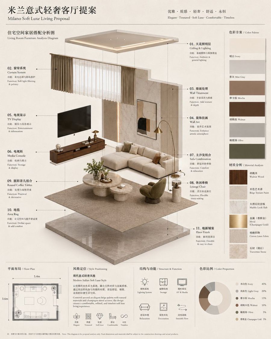 Painel de Design Milano Soft Luxe Living