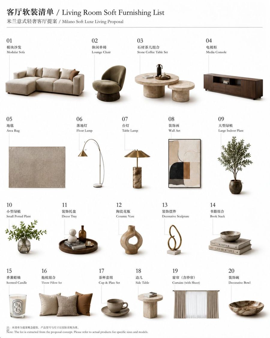 Painel de Design Milano Soft Luxe Living