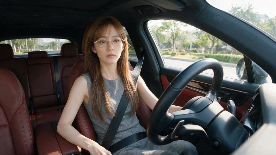 リアルな車内自撮り写真