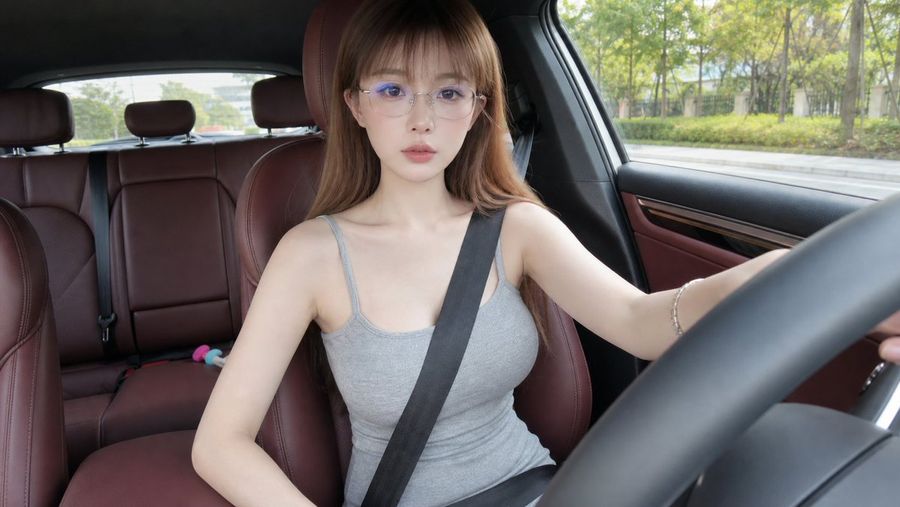 リアルな車内自撮り写真