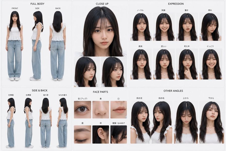 실사 캐릭터 레퍼런스 시트