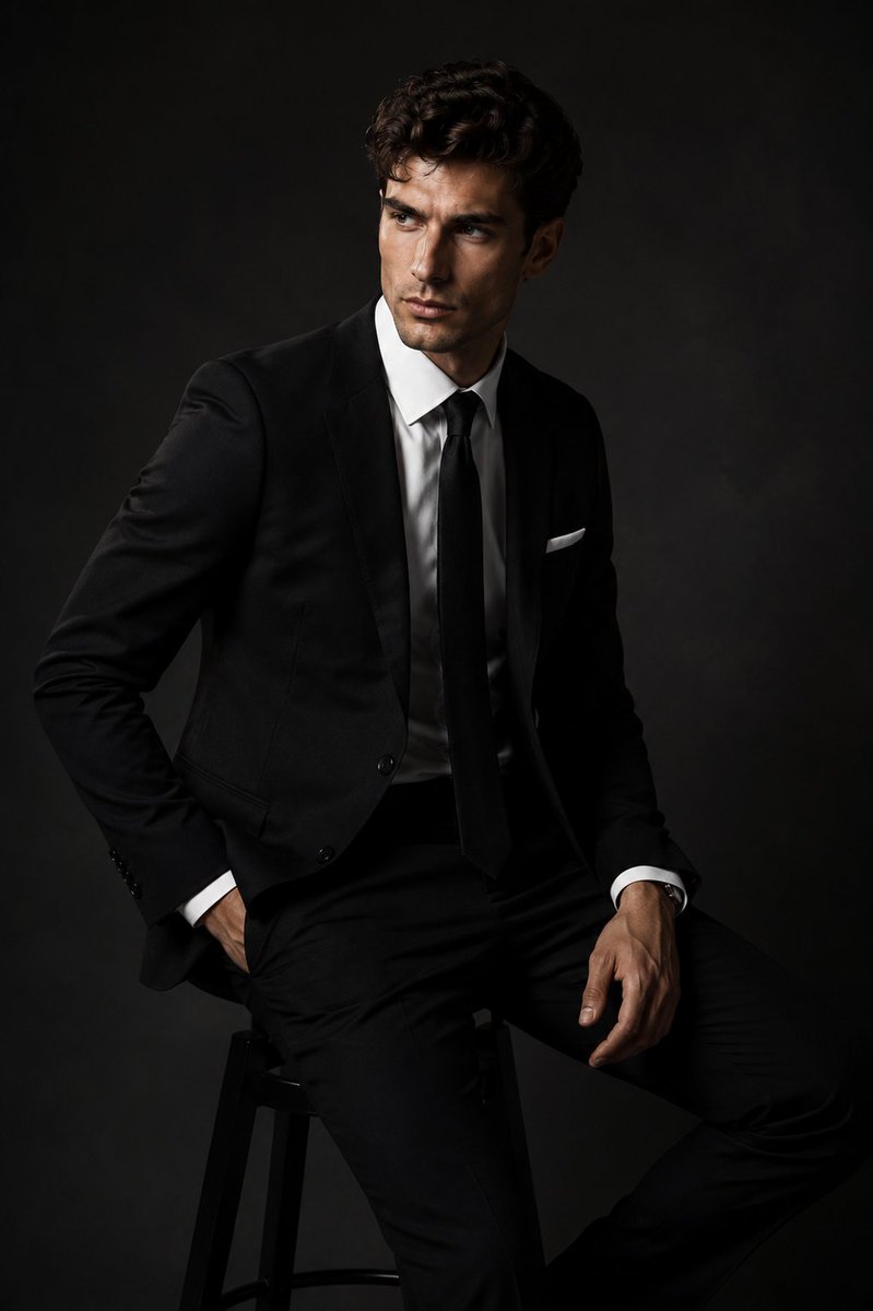 Retrato de estudio de moda masculina de lujo