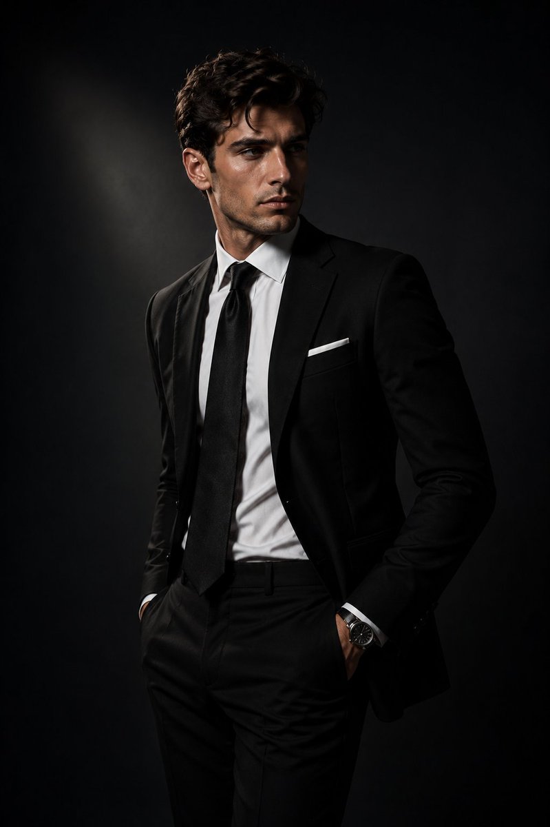 Retrato de estudio de moda masculina de lujo