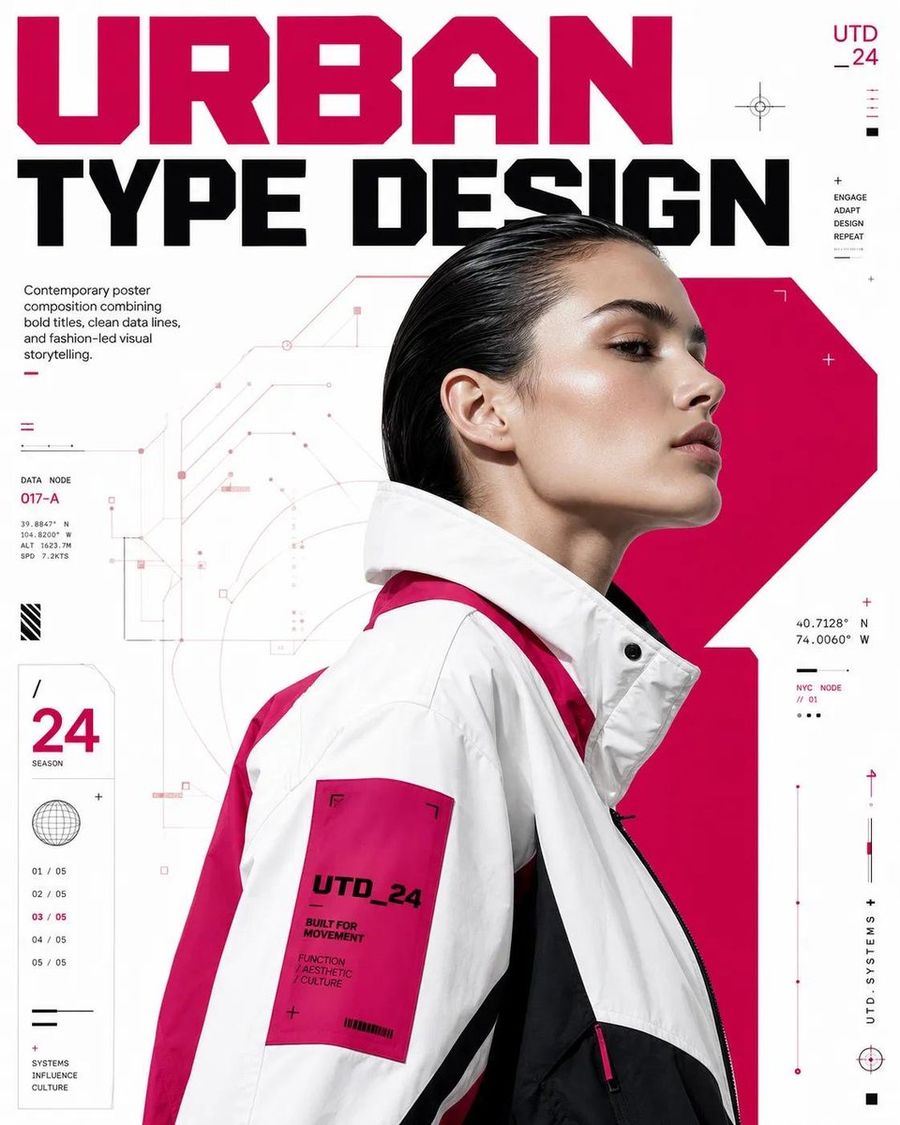Diseño de póster editorial futurista
