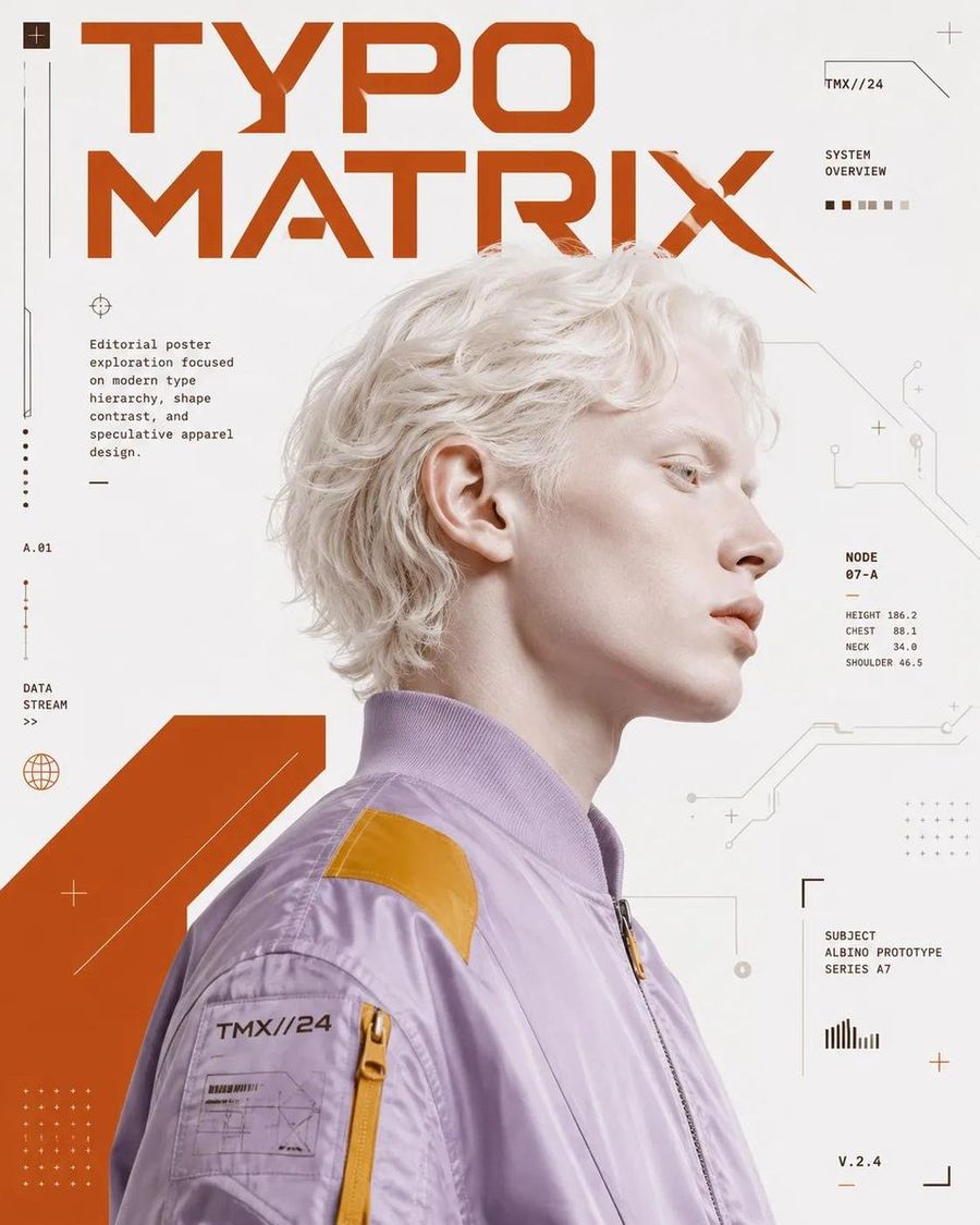 Diseño de póster editorial futurista