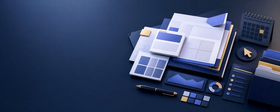 Escena de escritorio de productividad isométrica
