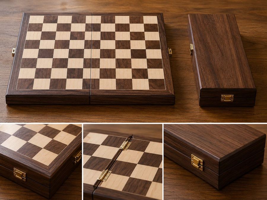 Jeu d'échecs de voyage en bois