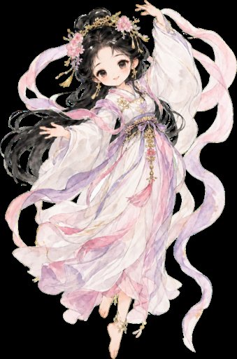 Princesa celestial con Hanfu en acuarela
