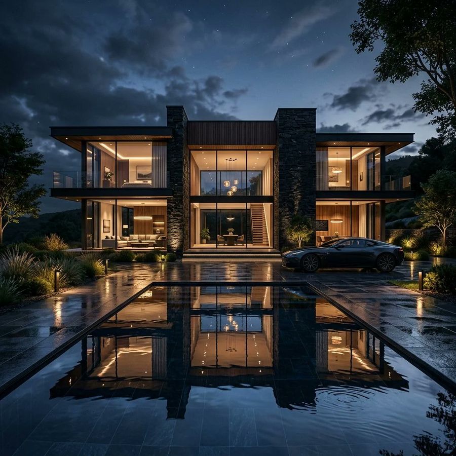 Moderne Luxusvilla-Architektur