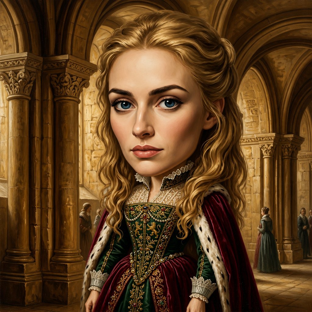 Arte de princesa con cabeza grande