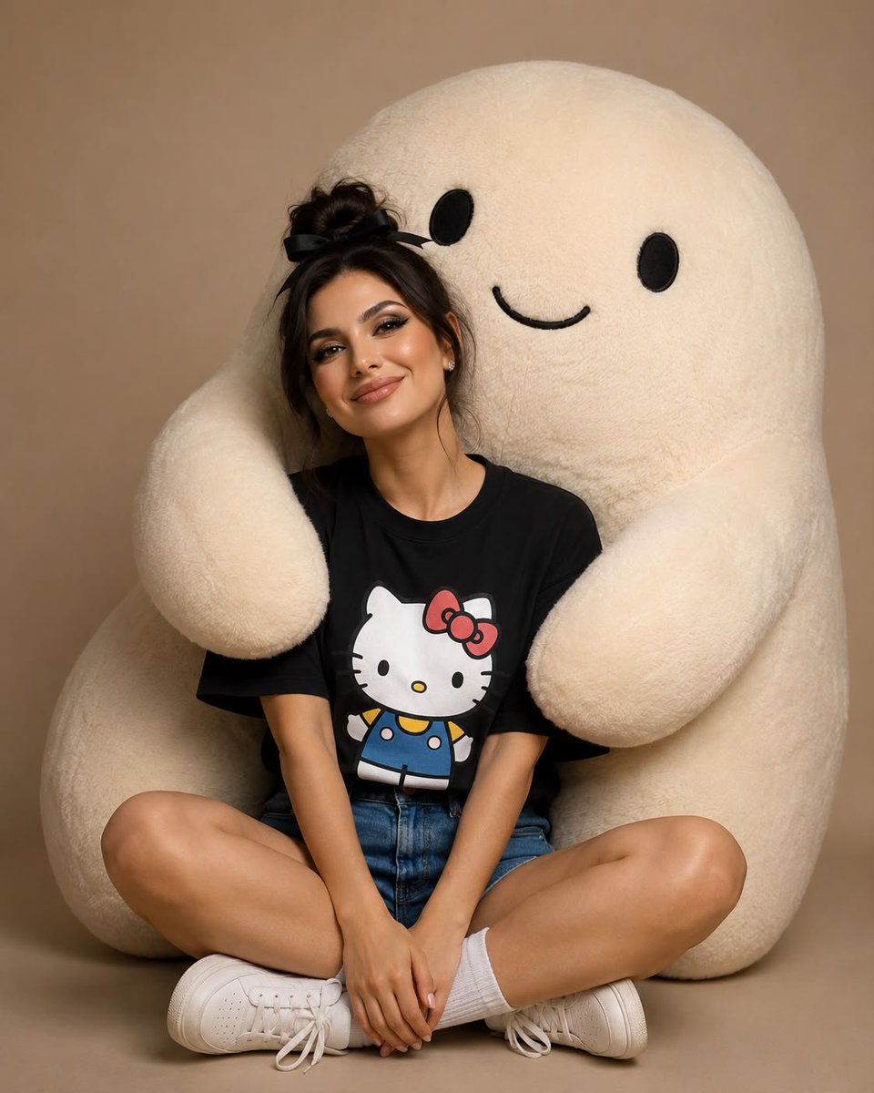 Retrato Aconchegante com Personagem de Pelúcia
