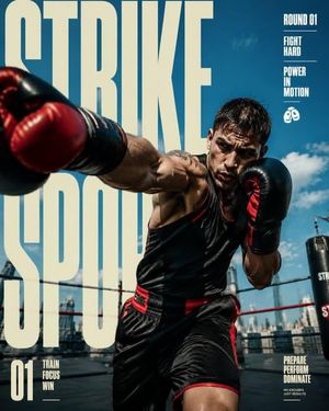 Pôster Editorial de Boxe da Strike Sport - 1