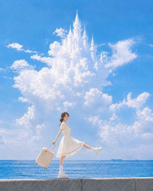 Viaggio nel castello tra le nuvole fantasy