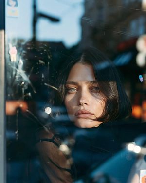 Reflective Urban Cafe Window Portrait - 4