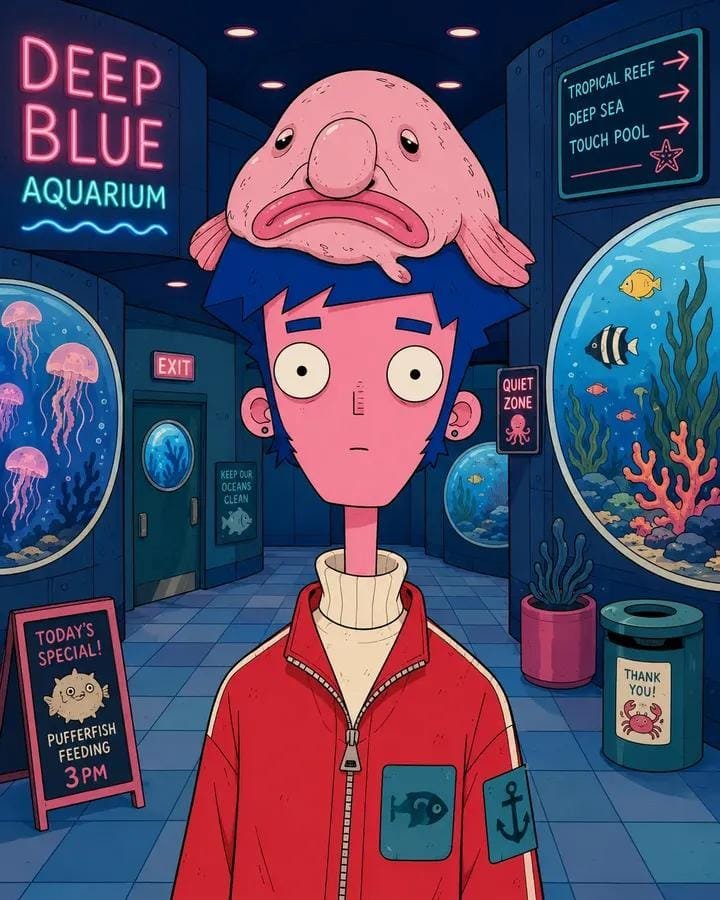 Ilustración plana de personaje con sombrero de animal