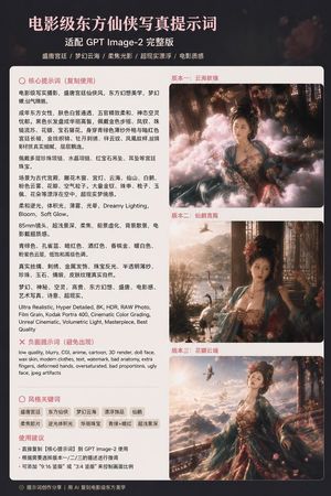 Poster con prompt cinematografico Xianxia