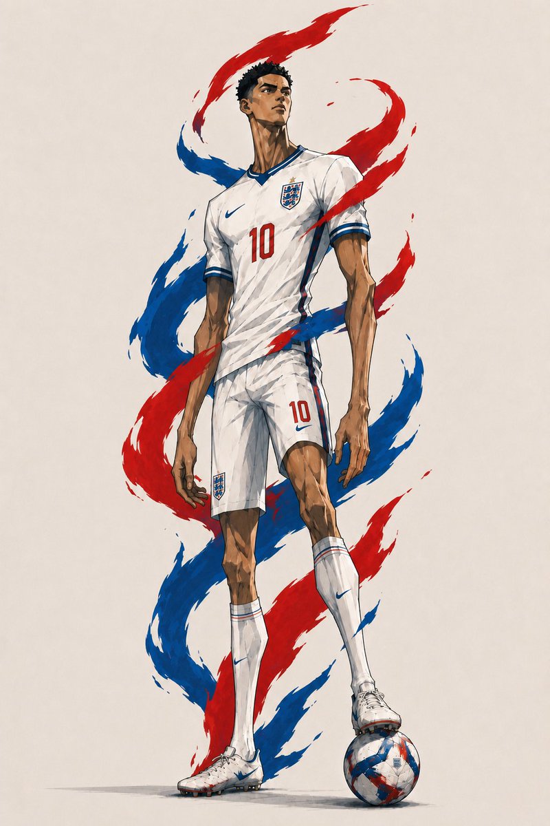 Arte Conceitual de Jogador de Futebol Heroico da Inglaterra