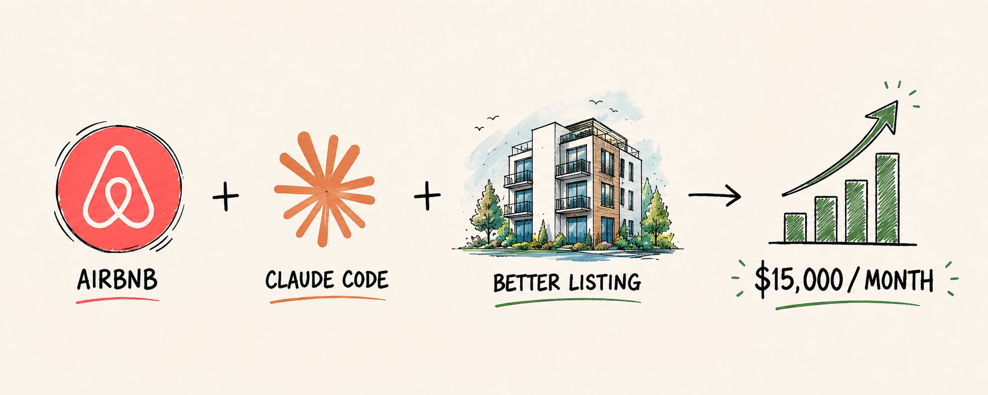 Claude + Airbnb = 每月 15,000 美元收入