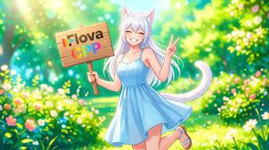 Placa de Personagem com Vibe de Verão - 2