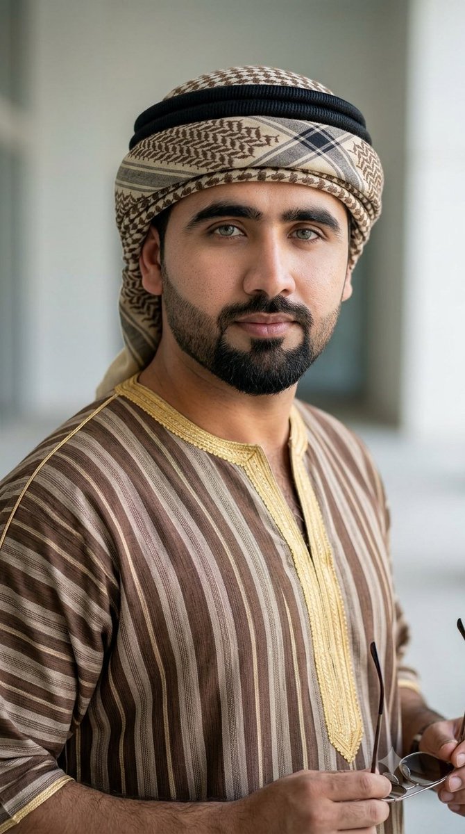 Retrato de un hombre de Oriente Medio con turbante