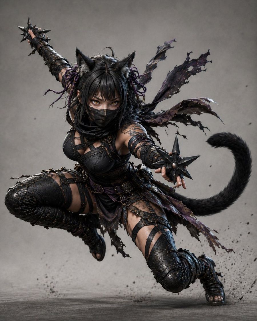 Kunoichi Gata Negra Aventurera