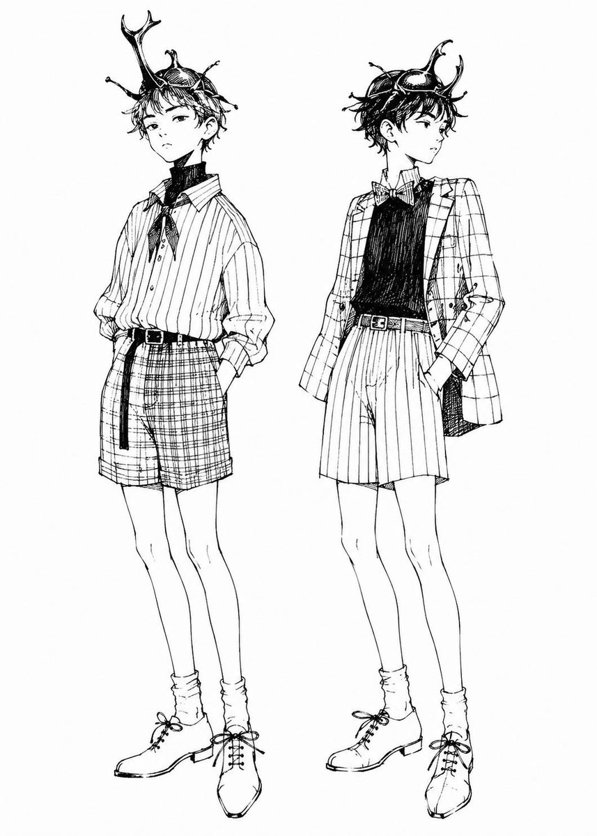 Schizzo di moda: Ragazzo Scarabeo Rinoceronte