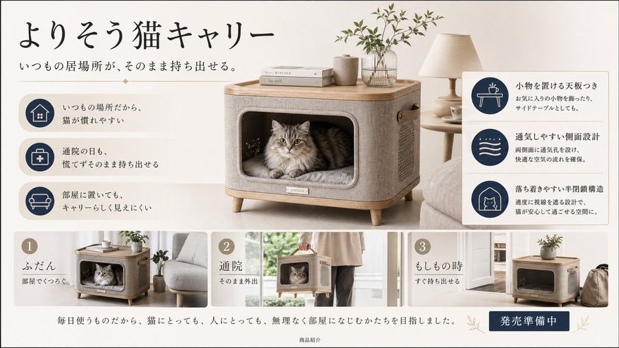 Anúncio de Produto: Transportadora de Gatos Estilo Japonês
