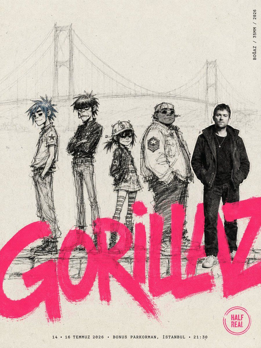 Affiche de concert de Gorillaz à Istanbul